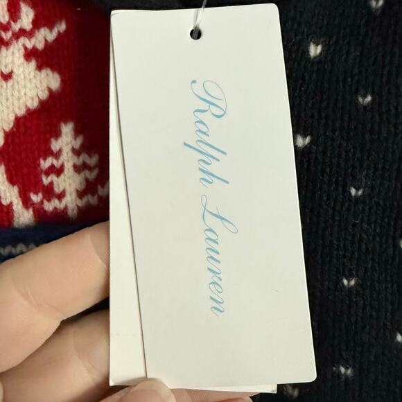 Ralph Lauren Girls Holiday Patchwork Wool Blend Knitted Sweater- Size 18-24mo - Picture 6 of 10